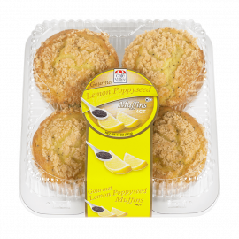 4ct Gourmet Lemon Poppyseed Muffin