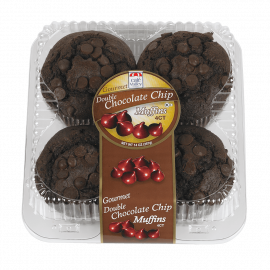 4ct Gourmet Double Chocolate Chip Muffins