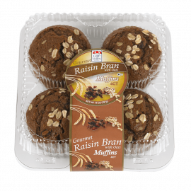 4ct Gourmet Raisin Bran w/ Oats Muffin